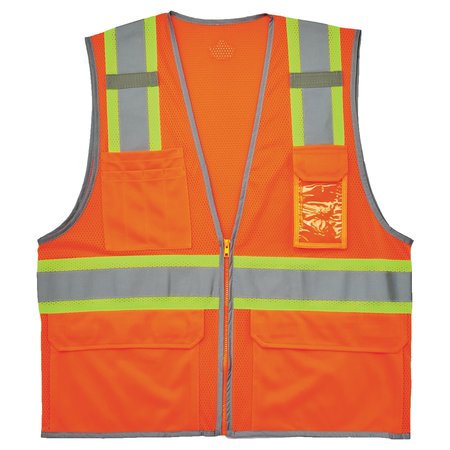 GLOWEAR BY ERGODYNE M Orange Two-Tone Mesh Vest Type R Class 2 - Single Size 8246Z-S